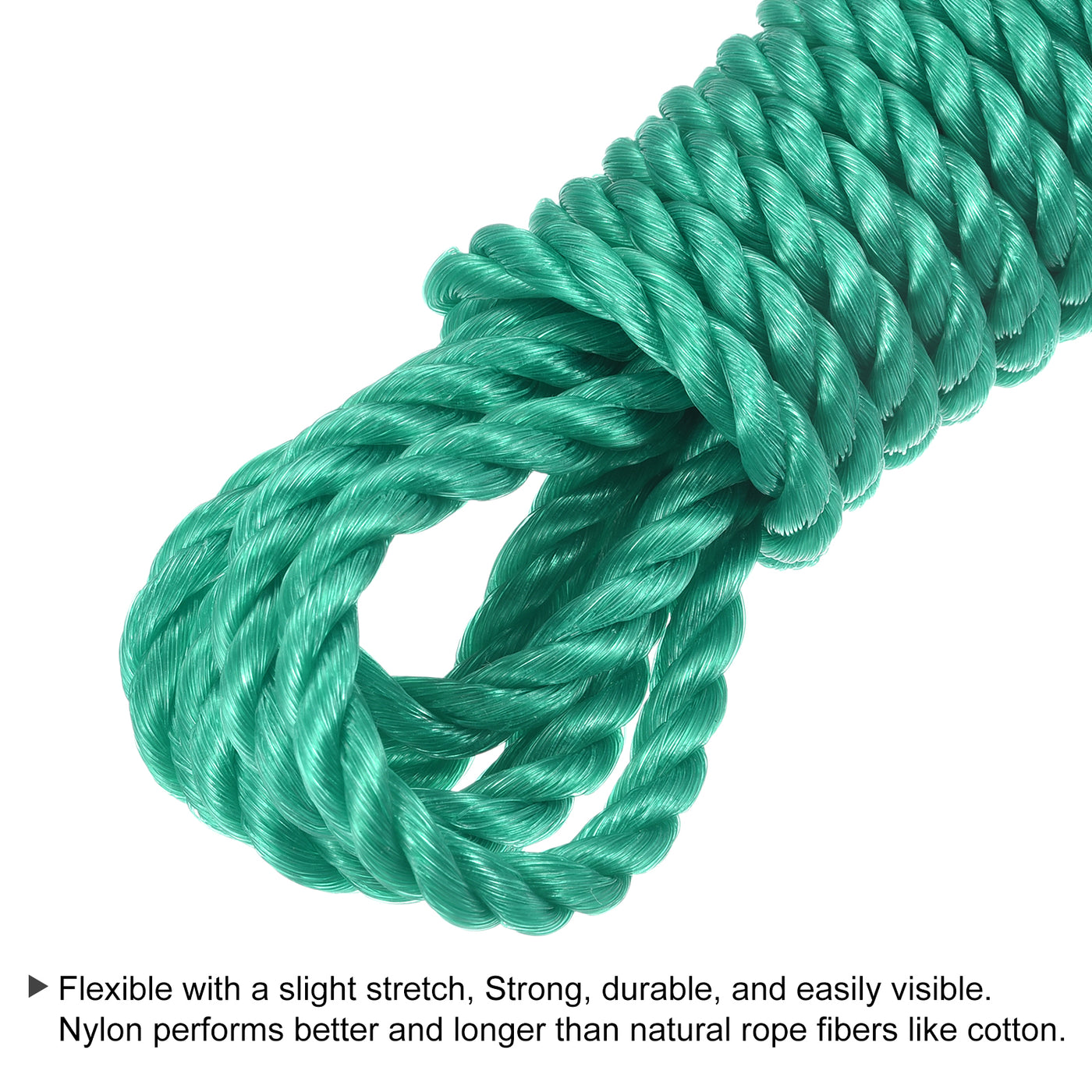 Harfington Twisted Nylon Mason Line Green 5M/16.4 Feet 8MM Dia for DIY Projects