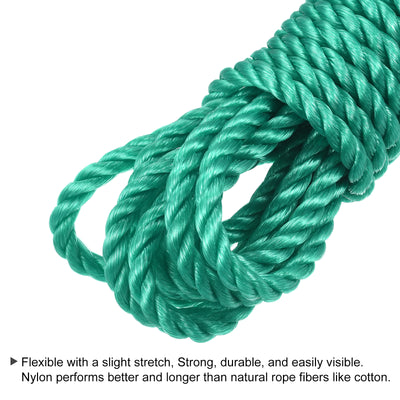 Harfington Twisted Nylon Mason Line Green 10M/32.8 Feet 8MM Dia for DIY Projects