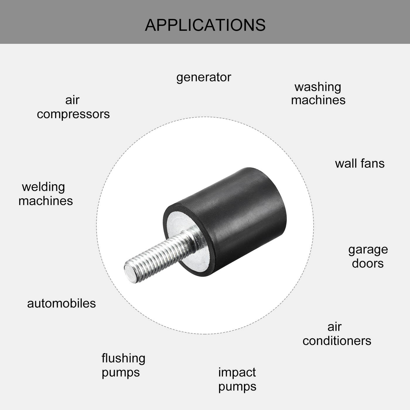 uxcell Uxcell Rubber Mounts 8pcs M8 Male/Female Vibration Isolator Shock Absorber D25mmxH30mm