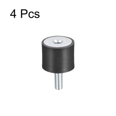 Harfington Uxcell Rubber Mounts 4pcs M8 Male/Female Vibration Isolator Shock Absorber D30mmxH25mm