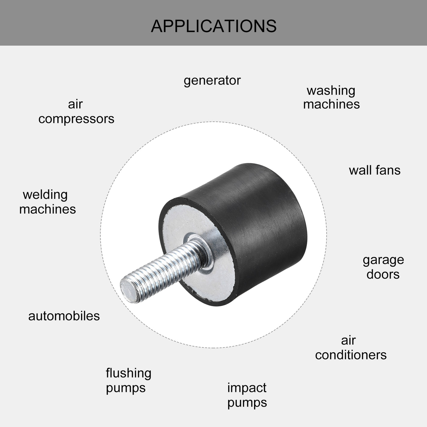 uxcell Uxcell Rubber Mounts 4pcs M8 Male/Female Vibration Isolator Shock Absorber D30mmxH25mm