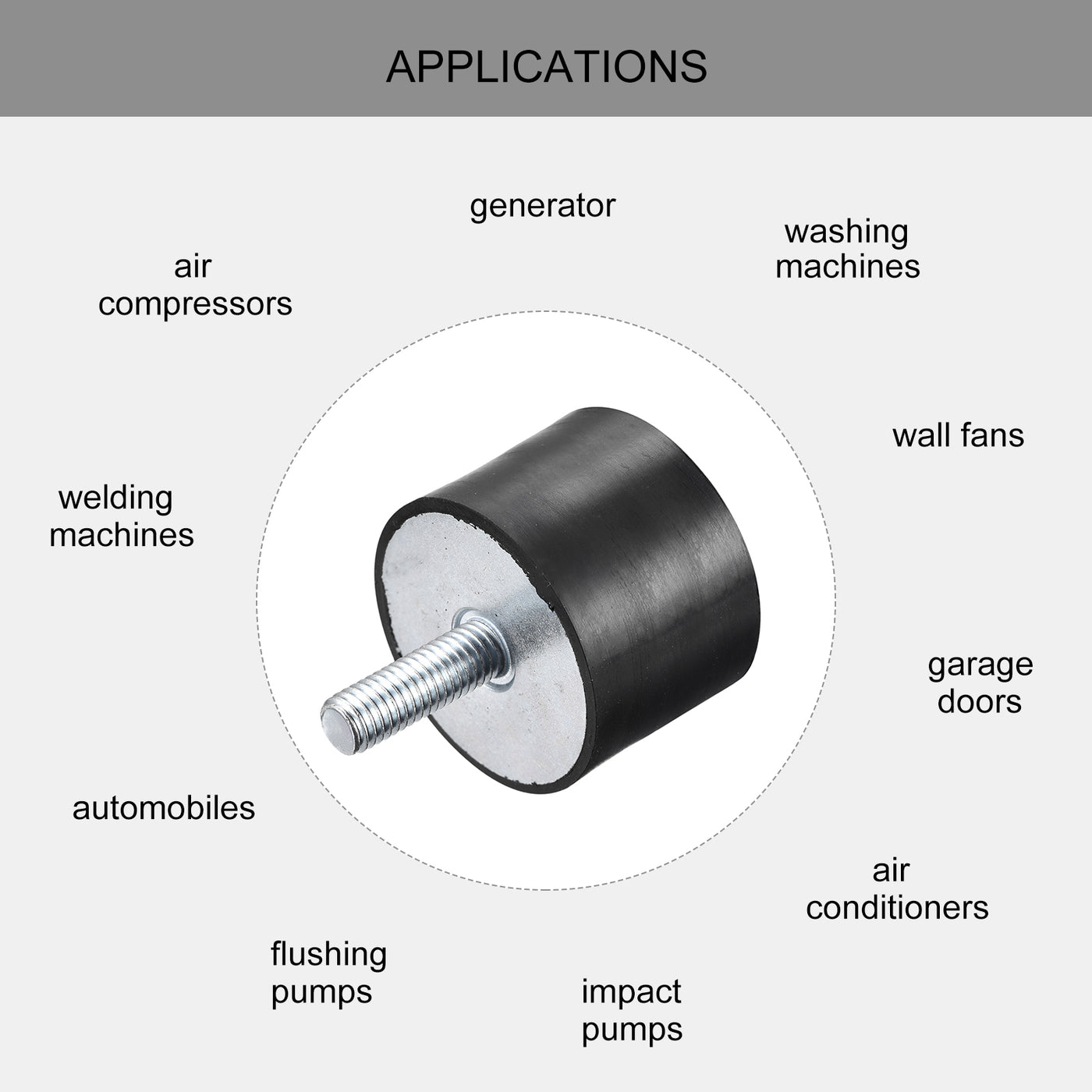 uxcell Uxcell Rubber Mounts 2pcs M8 Male/Female Vibration Isolator Shock Absorber D40mmxH30mm