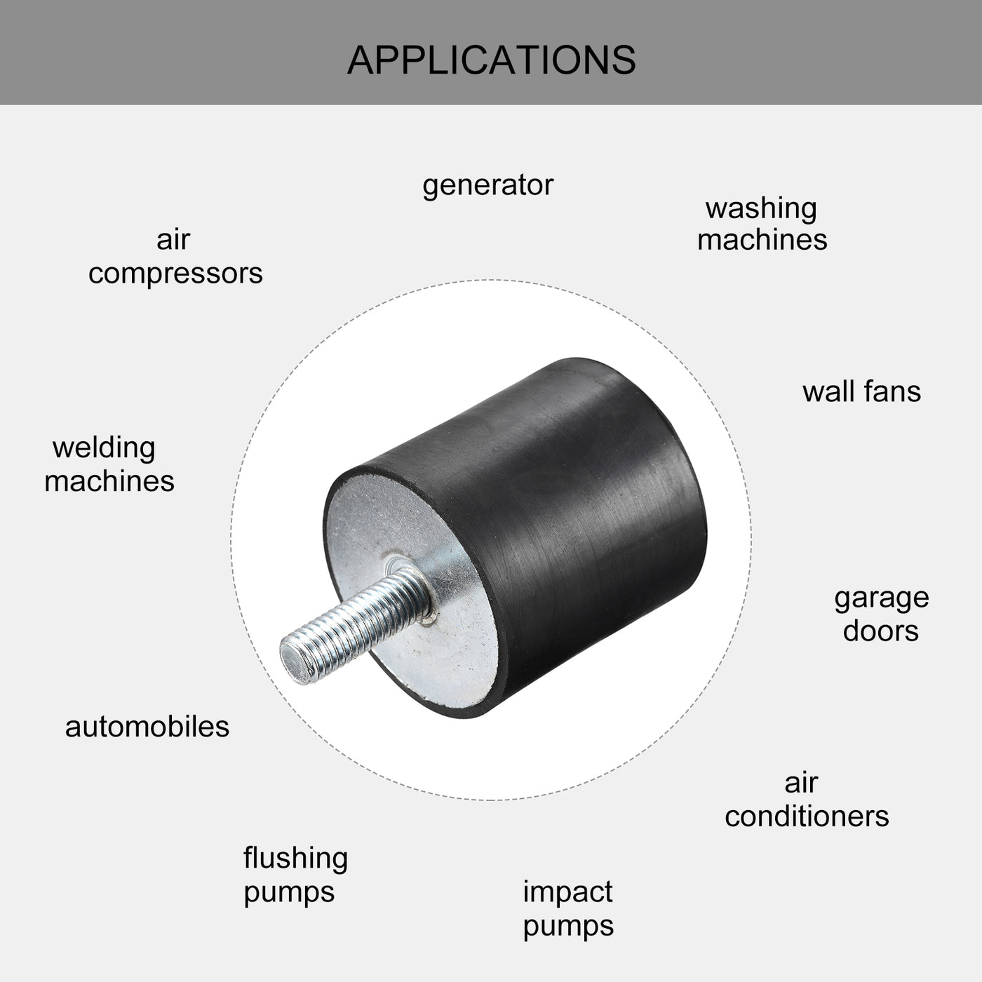 uxcell Uxcell Rubber Mounts 2pcs M10 Male/Female Vibration Isolator Shock Absorber D50mmxH50mm