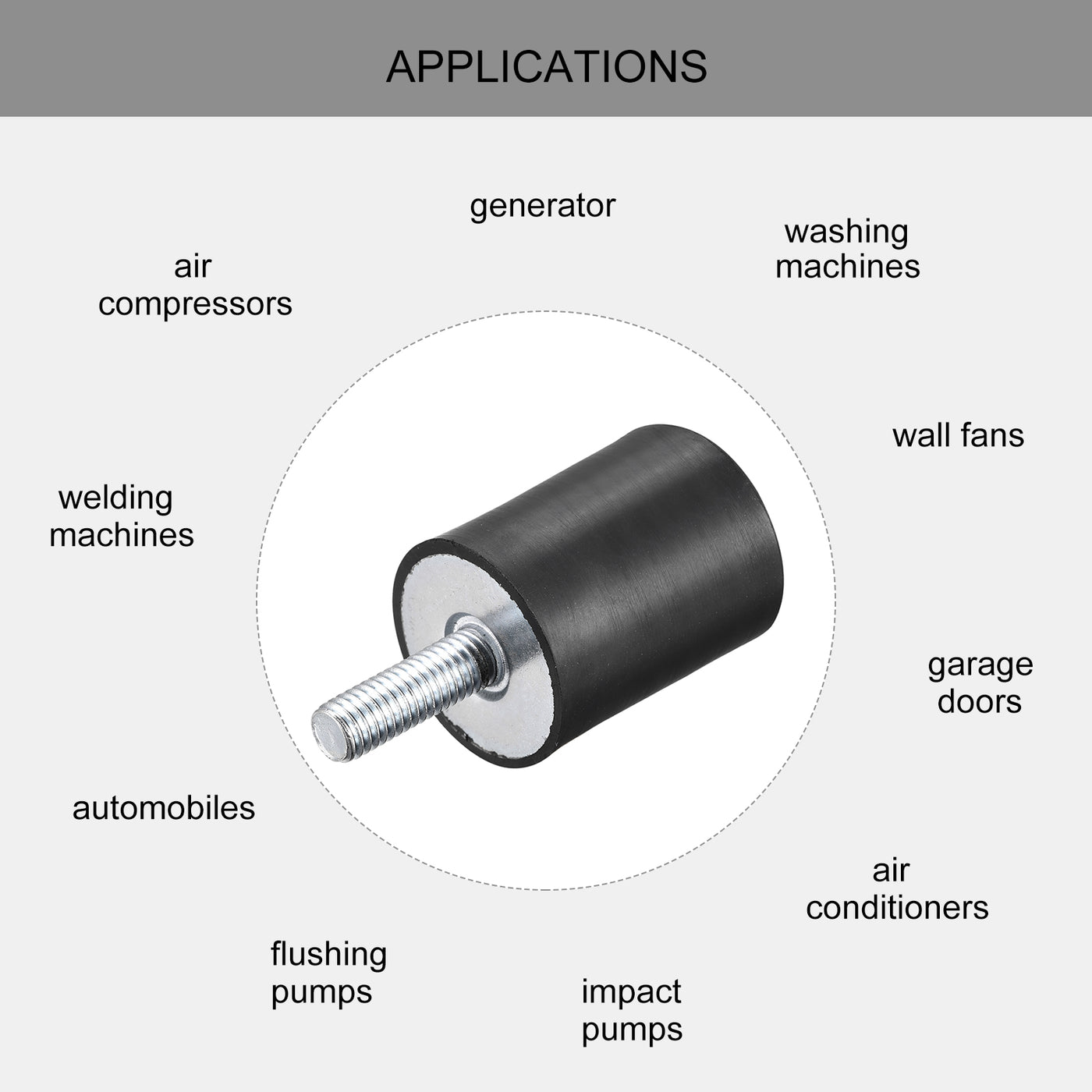 uxcell Uxcell Rubber Mounts 4pcs M8 Male/Female Vibration Isolator Shock Absorber D30mmxH40mm