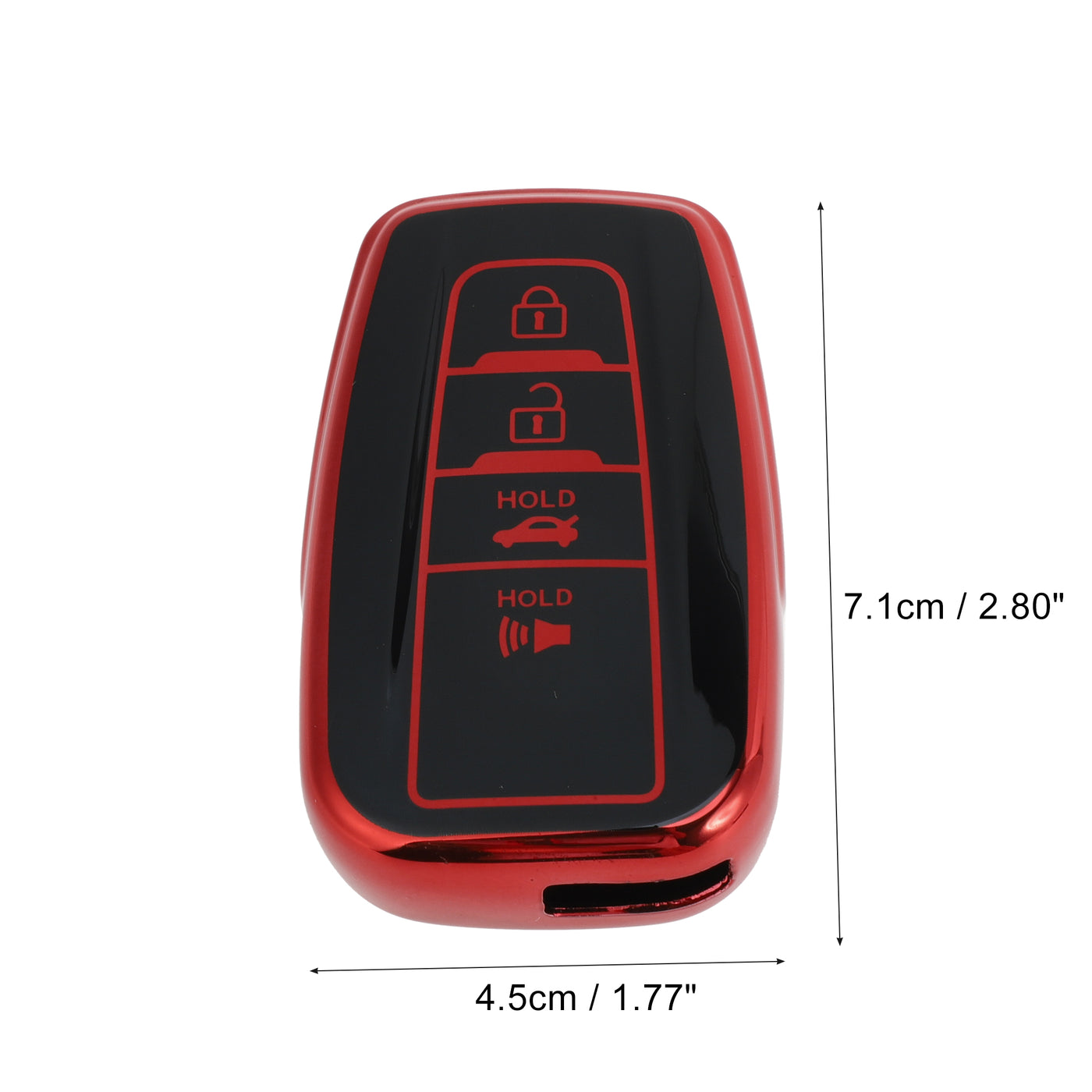 X AUTOHAUX Car Key Fob Cover 4 Button Remote Key Fob Case Red for Toyota RAV4 Camry Corolla Avalon C-HR Prius GT86 Highlander 2018-2022