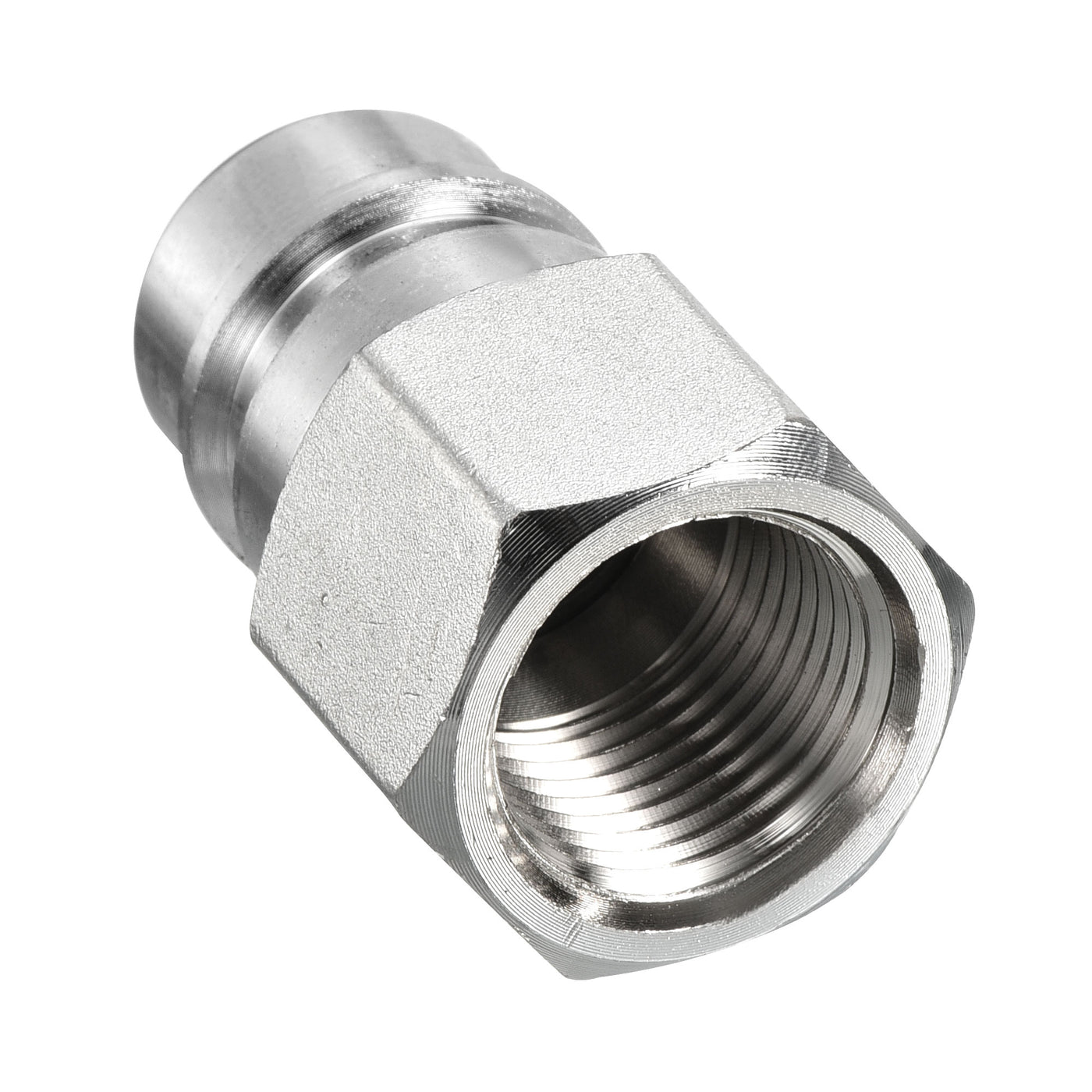 Harfington Hydraulic Quick Connect Coupler, 1 Pack Carbon Steel G1/2 Female 0.85" OD Pipe Fitting Plug Adapter for Construction Agriculture, Silver