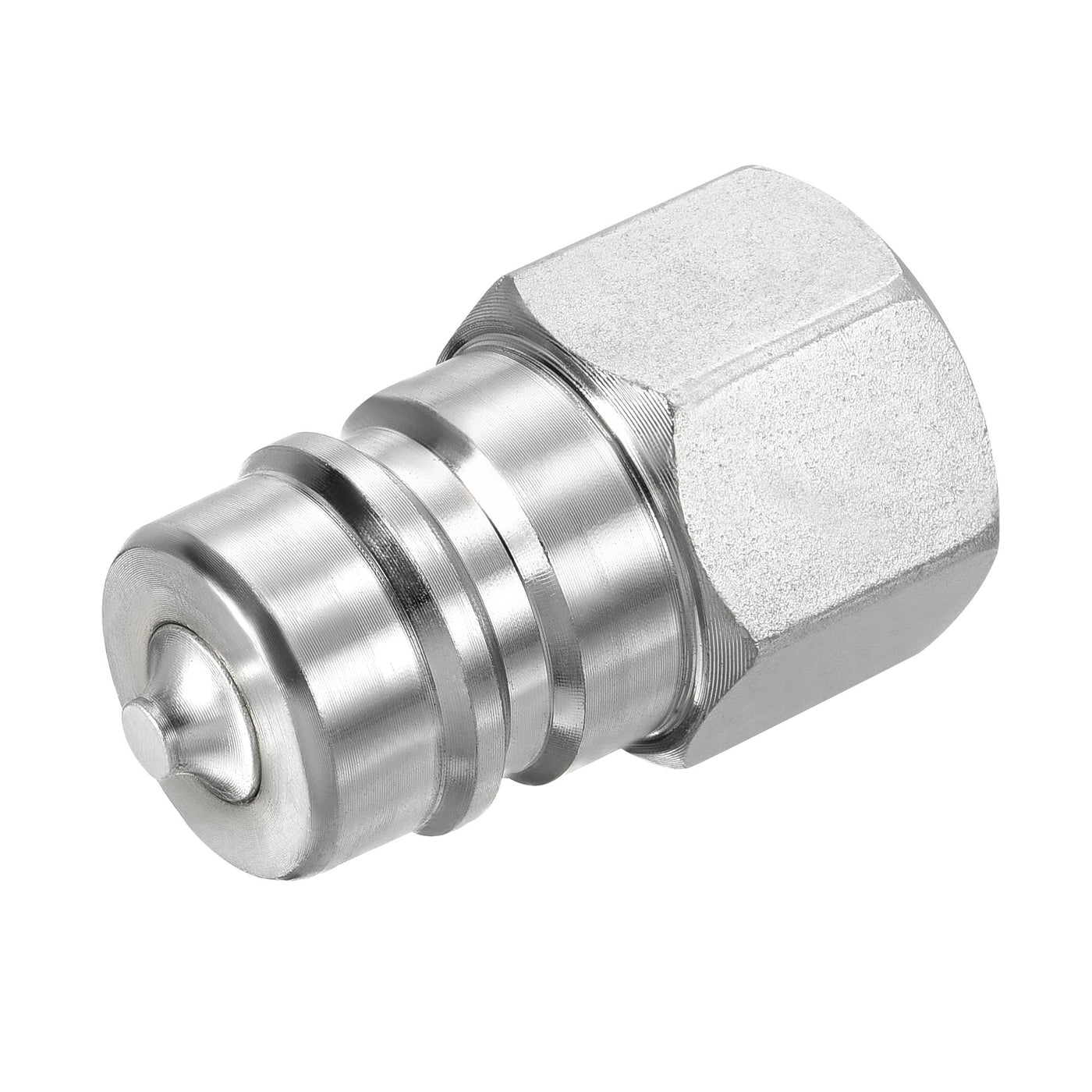 Harfington Hydraulic Quick Connect Coupler, 1 Pack Carbon Steel M20x1.5mm Female Thread 0.85" OD Pipe Fitting Plug Adapter for Construction Agriculture, Silver