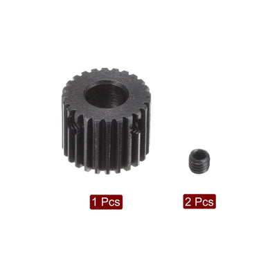 Harfington Uxcell 0.5 Mod 24T 6mm Bore 13mm Outer Dia 45# Carbon Steel Motor Pinion Gear Set