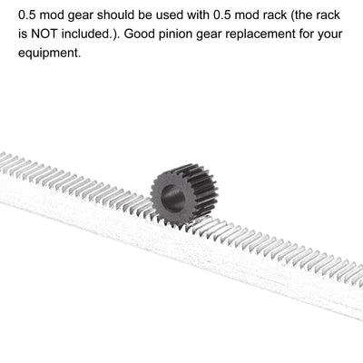 Harfington Uxcell 0.5 Mod 24T 6mm Bore 13mm Outer Dia 45# Carbon Steel Motor Pinion Gear Set