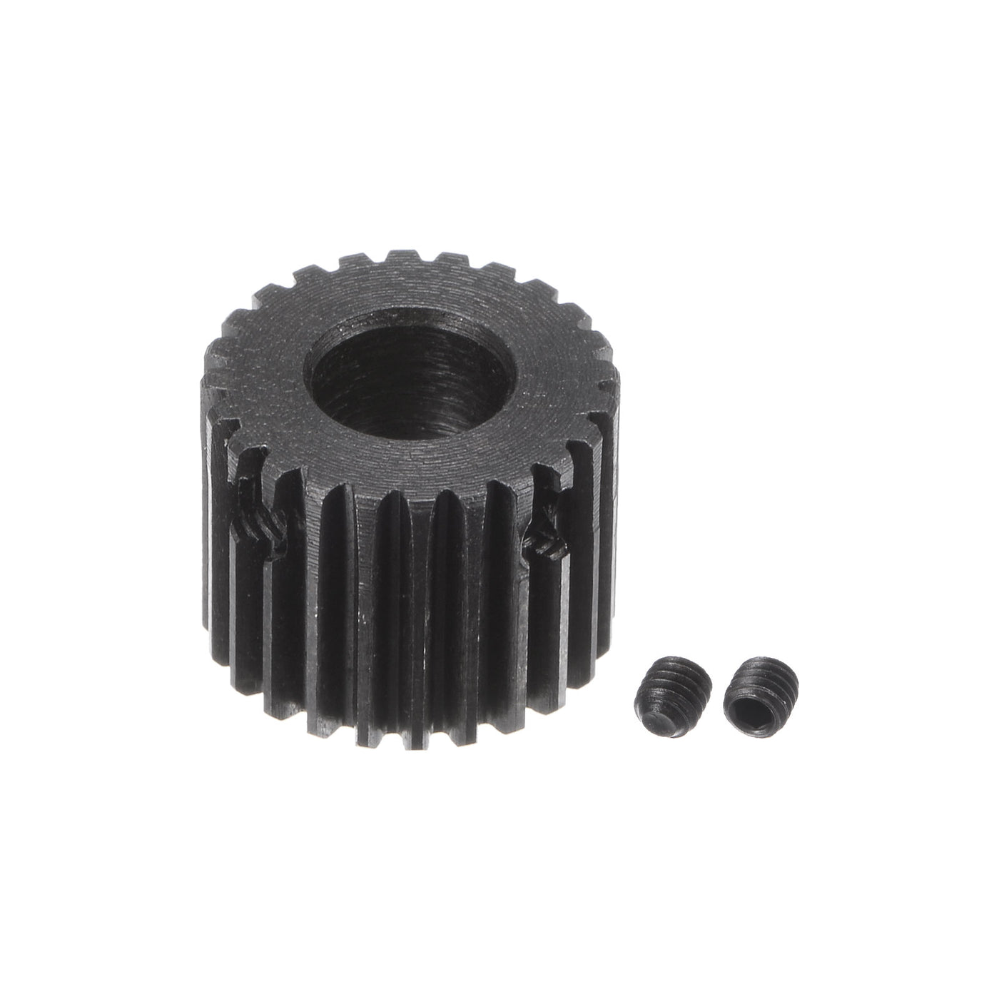 uxcell Uxcell 0.5 Mod 24T 6mm Bore 13mm Outer Dia 45# Carbon Steel Motor Pinion Gear Set