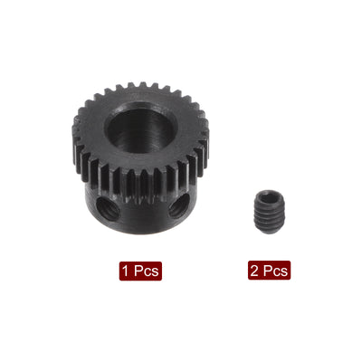 Harfington Uxcell 0.5 Mod 32T 8mm Bore 17mm Outer Dia 45# Carbon Steel Motor Pinion Gear Set