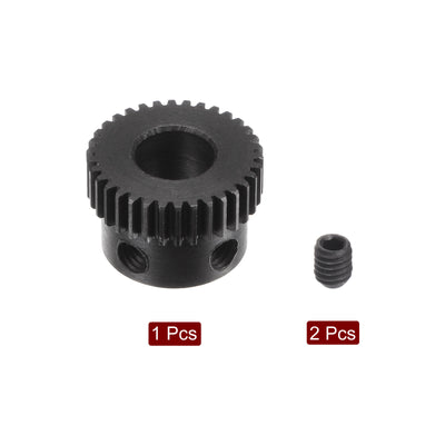 Harfington Uxcell 0.5 Mod 34T 8mm Bore 18mm Outer Dia 45# Carbon Steel Motor Pinion Gear Set