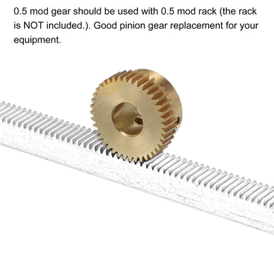 Harfington Uxcell 0.5 Mod 30T 5mm Bore 16mm Outer Dia Brass Motor Rack Pinion Gear with Screws