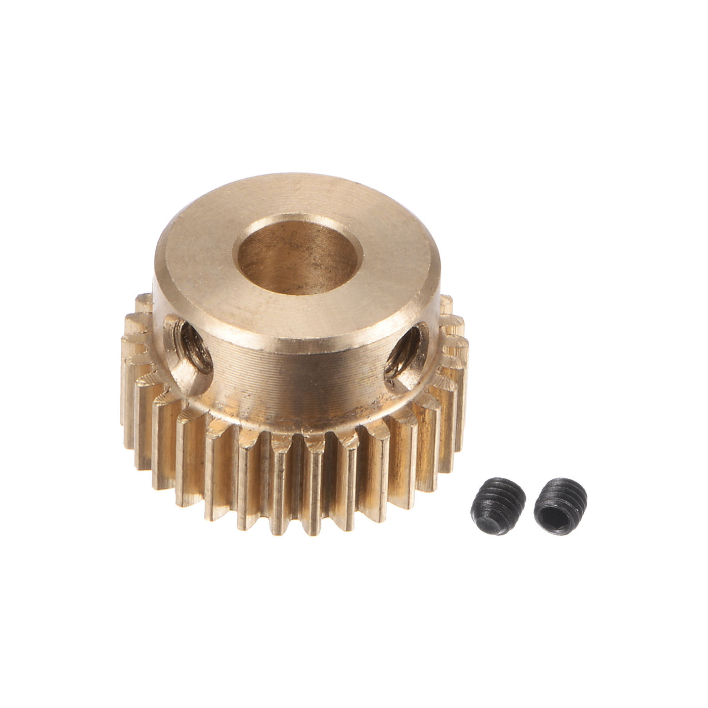 uxcell Uxcell 0.5 Mod 30T 5mm Bore 16mm Outer Dia Brass Motor Rack Pinion Gear with Screws