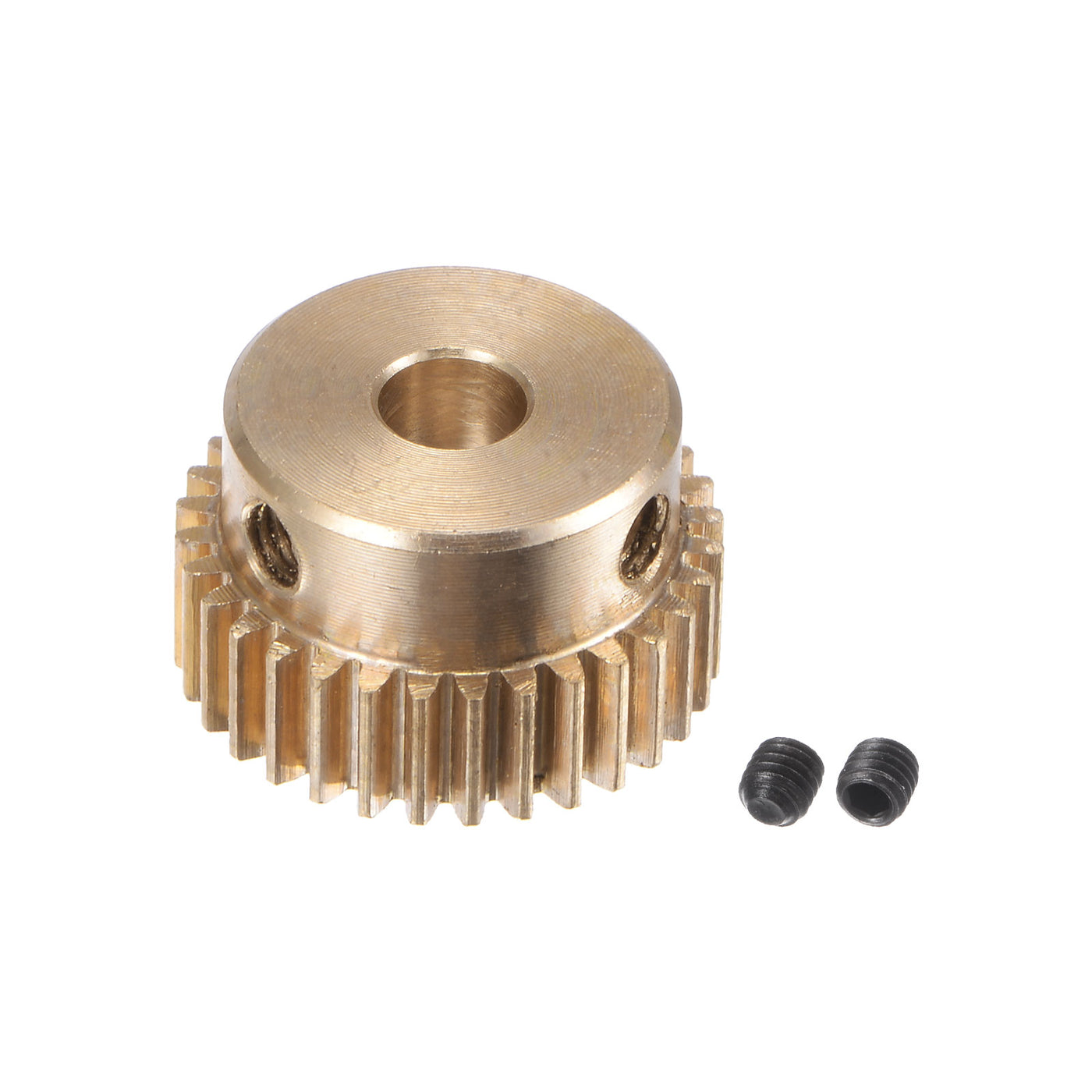 uxcell Uxcell 0.5 Mod 32T 4mm Bore 17mm Outer Dia Brass Motor Rack Pinion Gear with Screws