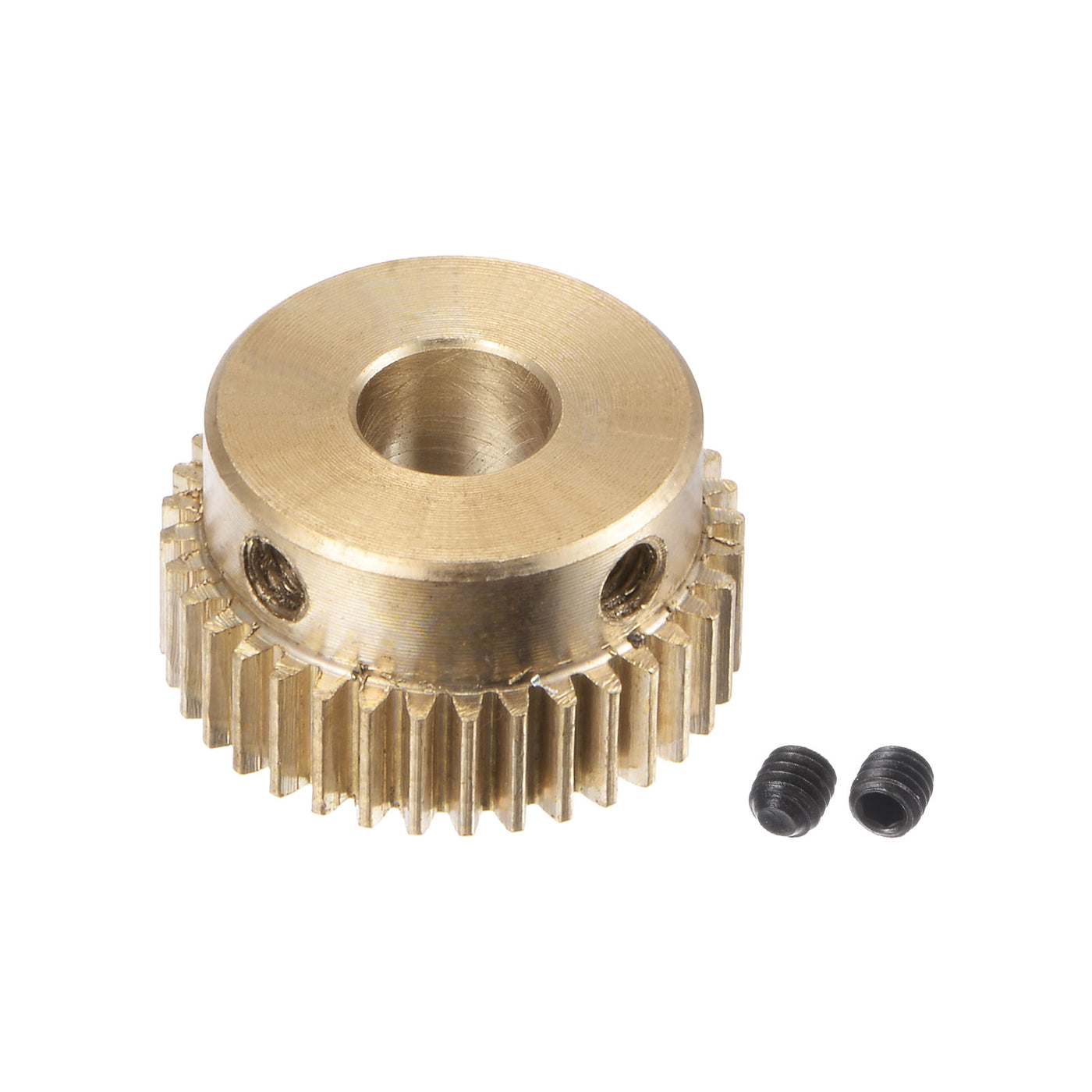 uxcell Uxcell 0.5 Mod 36T 6mm Bore 19mm Outer Dia Brass Motor Rack Pinion Gear with Screws