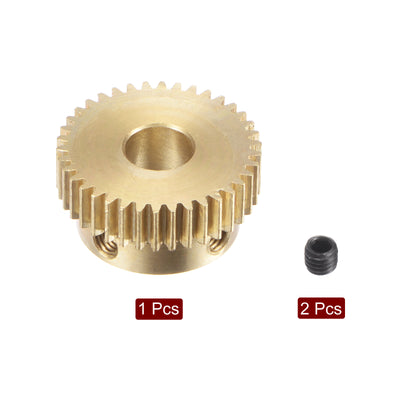 Harfington Uxcell 0.5 Mod 38T 6mm Bore 20mm Outer Dia Brass Motor Rack Pinion Gear with Screws