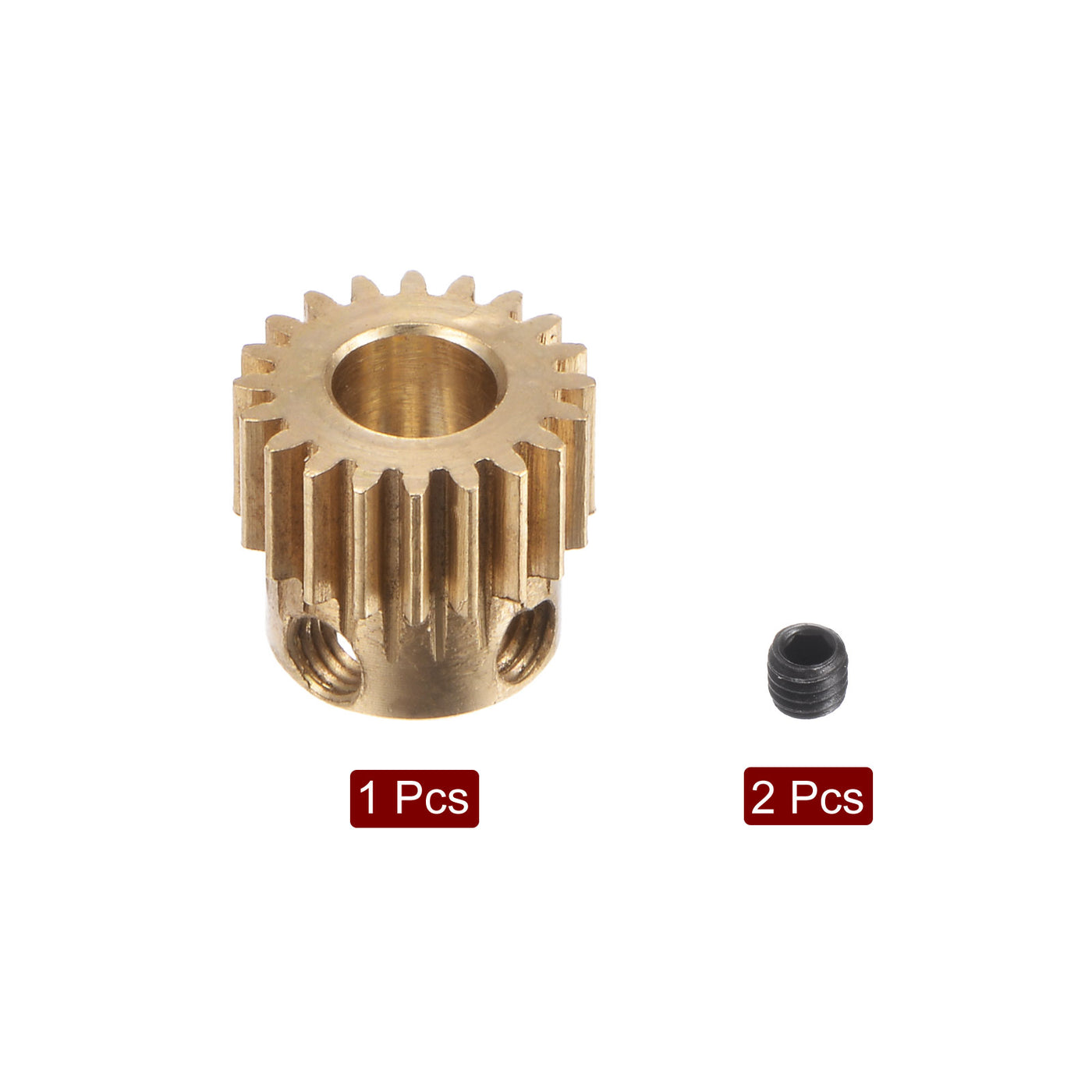 uxcell Uxcell 0.5 Mod 20T 5mm Bore 11mm Outer Dia Brass Motor Rack Pinion Gear with Screws