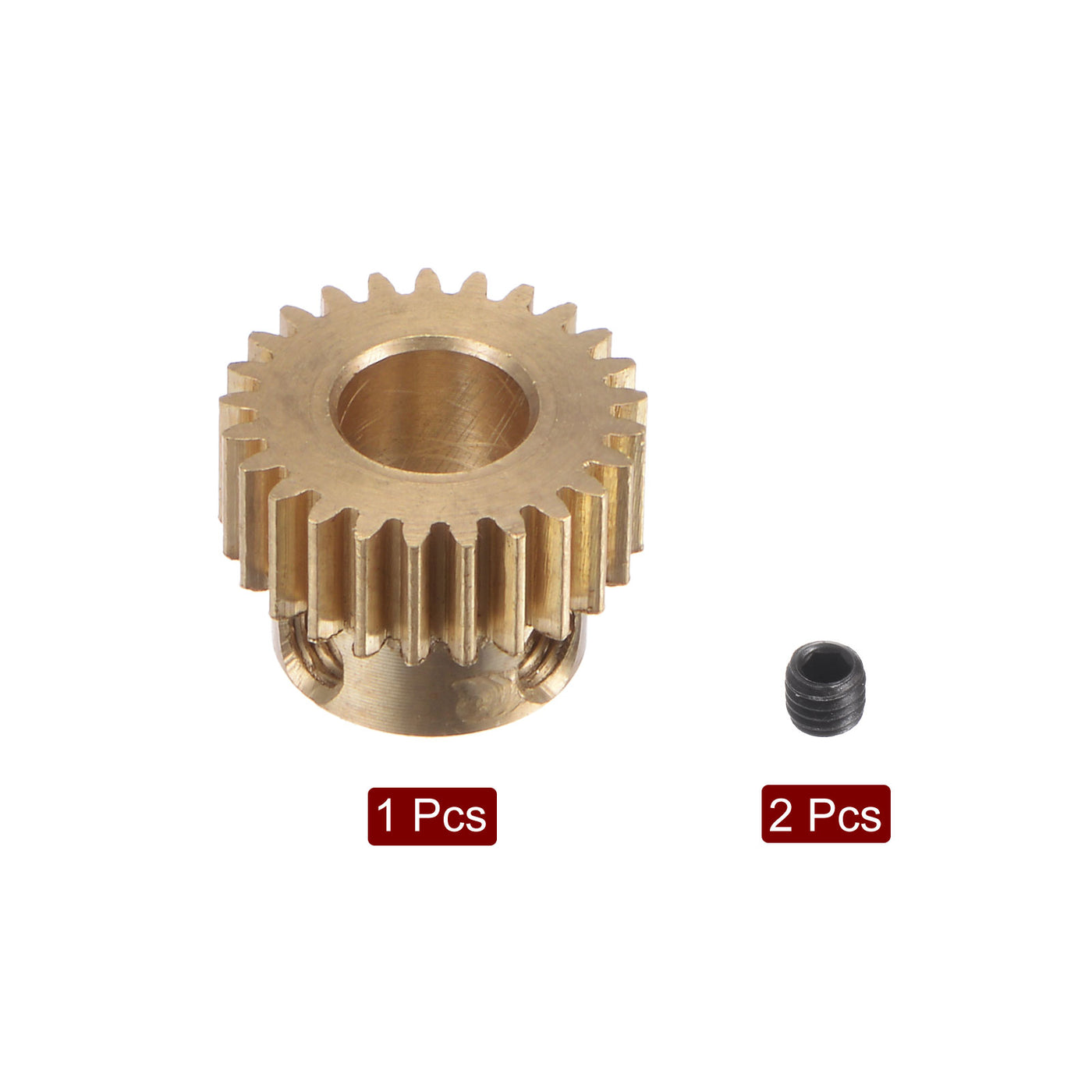 uxcell Uxcell 0.5 Mod 25T 6mm Bore 13.5mm Outer Dia Brass Motor Rack Pinion Gear with Screws