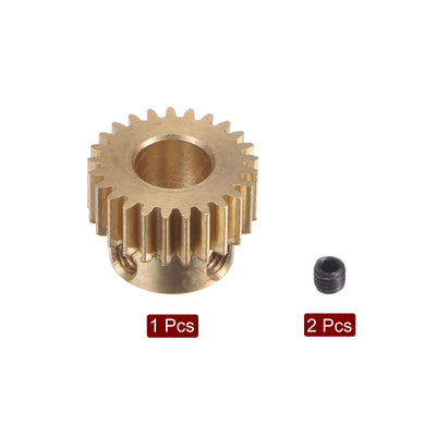 Harfington Uxcell 0.5 Mod 25T 6mm Bore 13.5mm Outer Dia Brass Motor Rack Pinion Gear with Screws