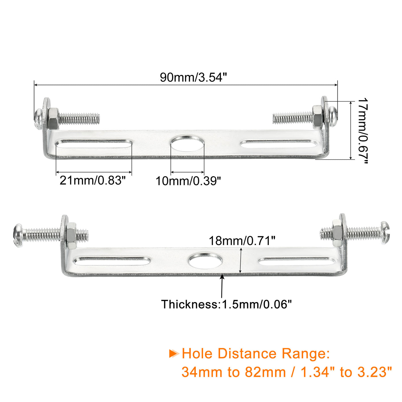 Harfington Ceiling Light Plate, 90x18x17mm Lighting Fixture Mounting Bracket for Home Office Chandelier, 3 Set