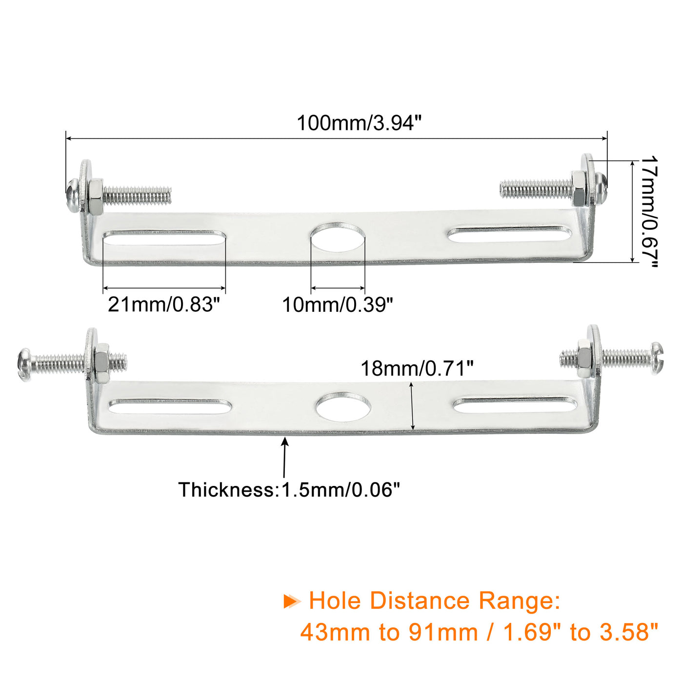 Harfington Ceiling Light Plate, 100x18x17mm Lighting Fixture Mounting Bracket for Home Office Chandelier, 2 Set