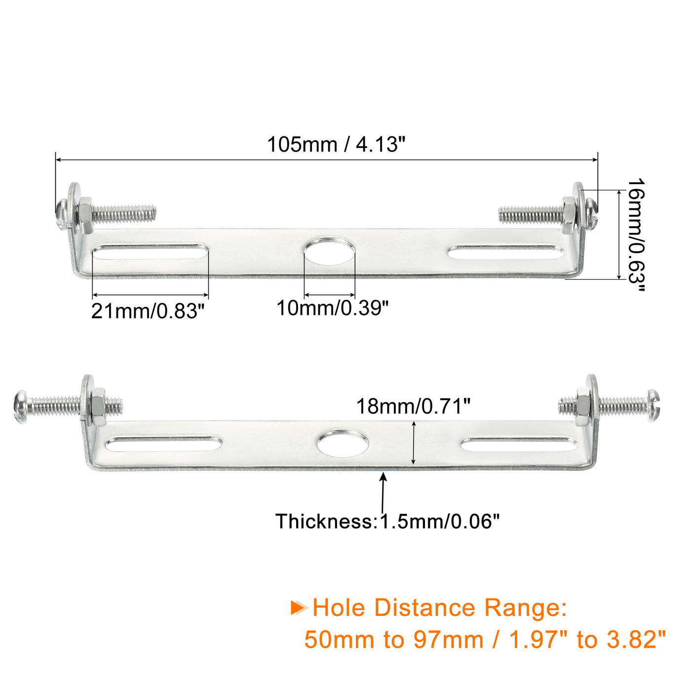 Harfington Ceiling Light Plate, 105x18x16mm Lighting Fixture Mounting Bracket for Home Office Chandelier, 5 Set