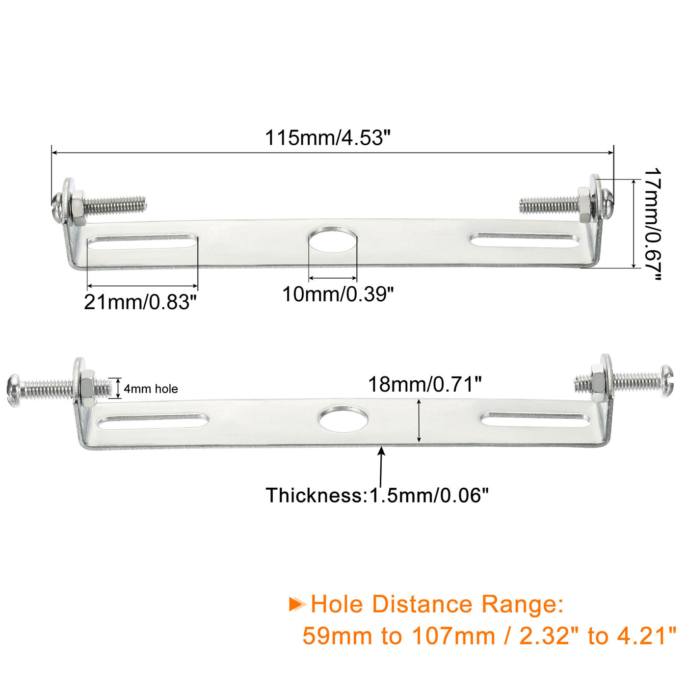 Harfington Ceiling Light Plate, 115x18x17mm Lighting Fixture Mounting Bracket for Home Office Chandelier, 4 Set