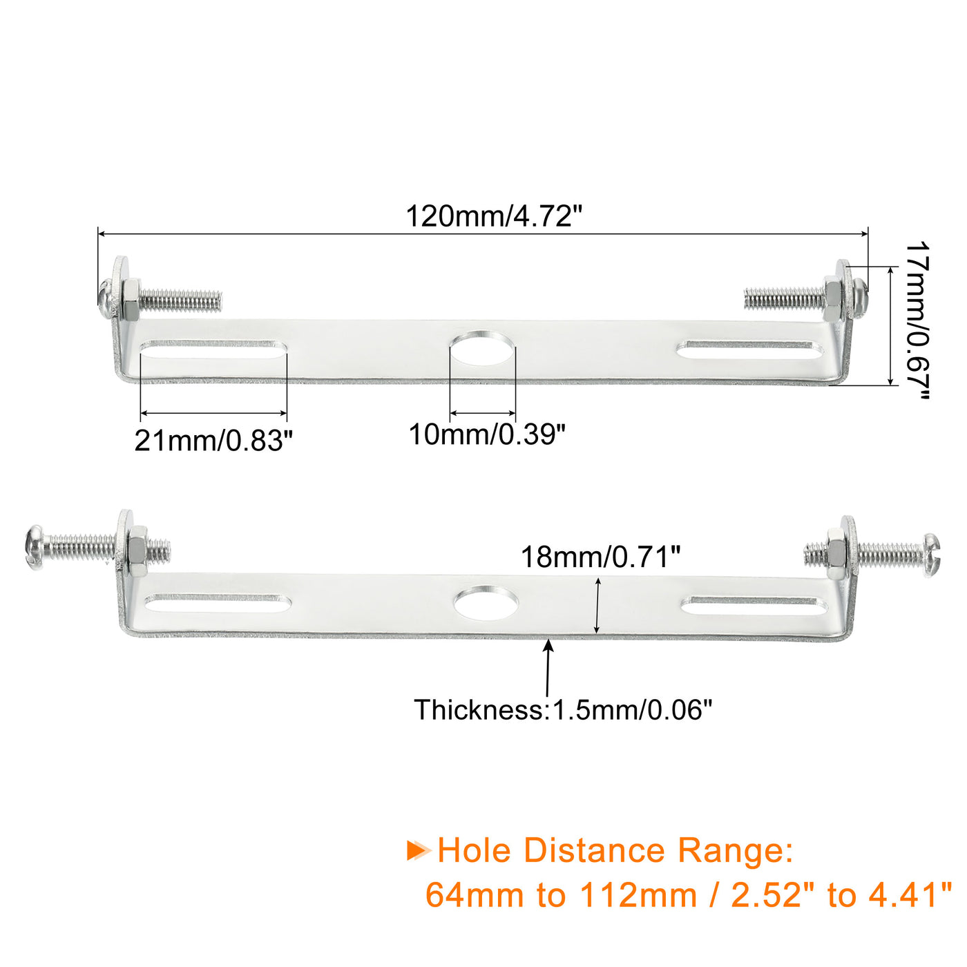 Harfington Ceiling Light Plate, 120x18x17mm Lighting Fixture Mounting Bracket for Home Office Chandelier, 2 Set