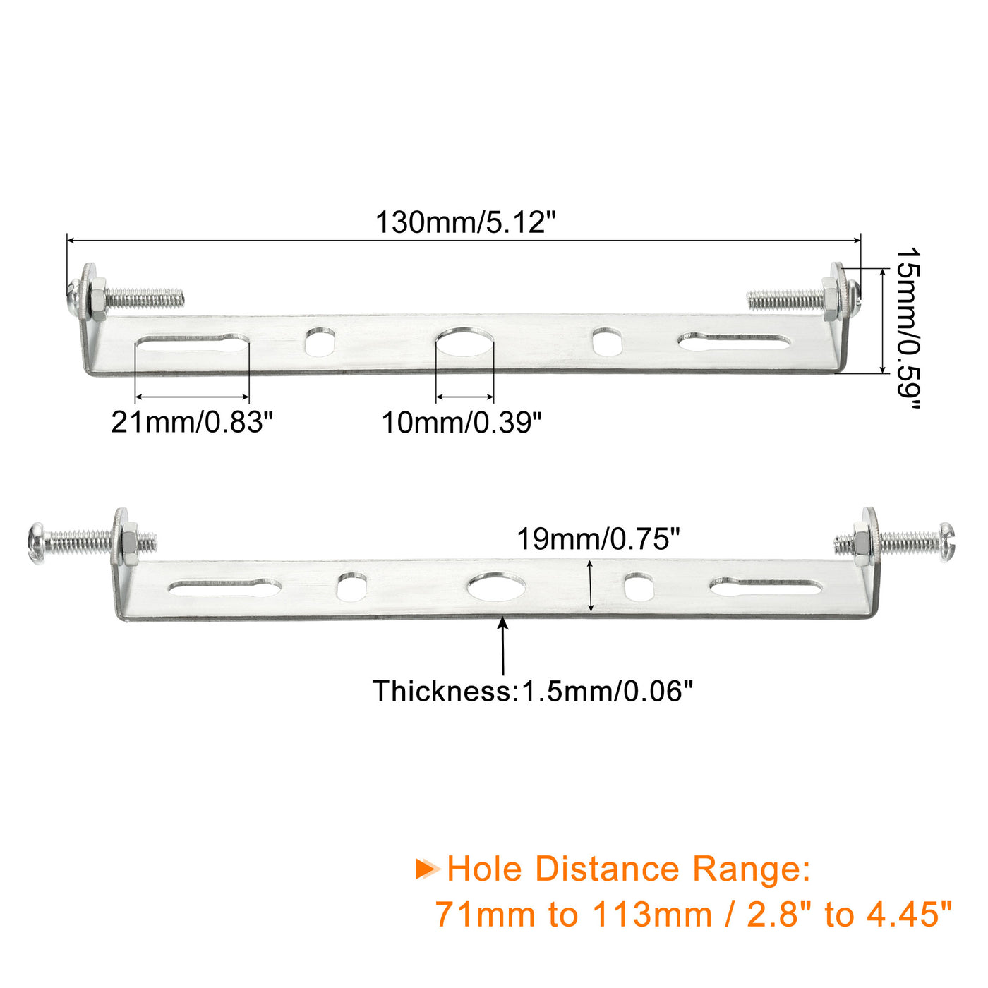 Harfington Ceiling Light Plate, 130x19x15mm Lighting Fixture Mounting Bracket for Home Office Chandelier, 2 Set