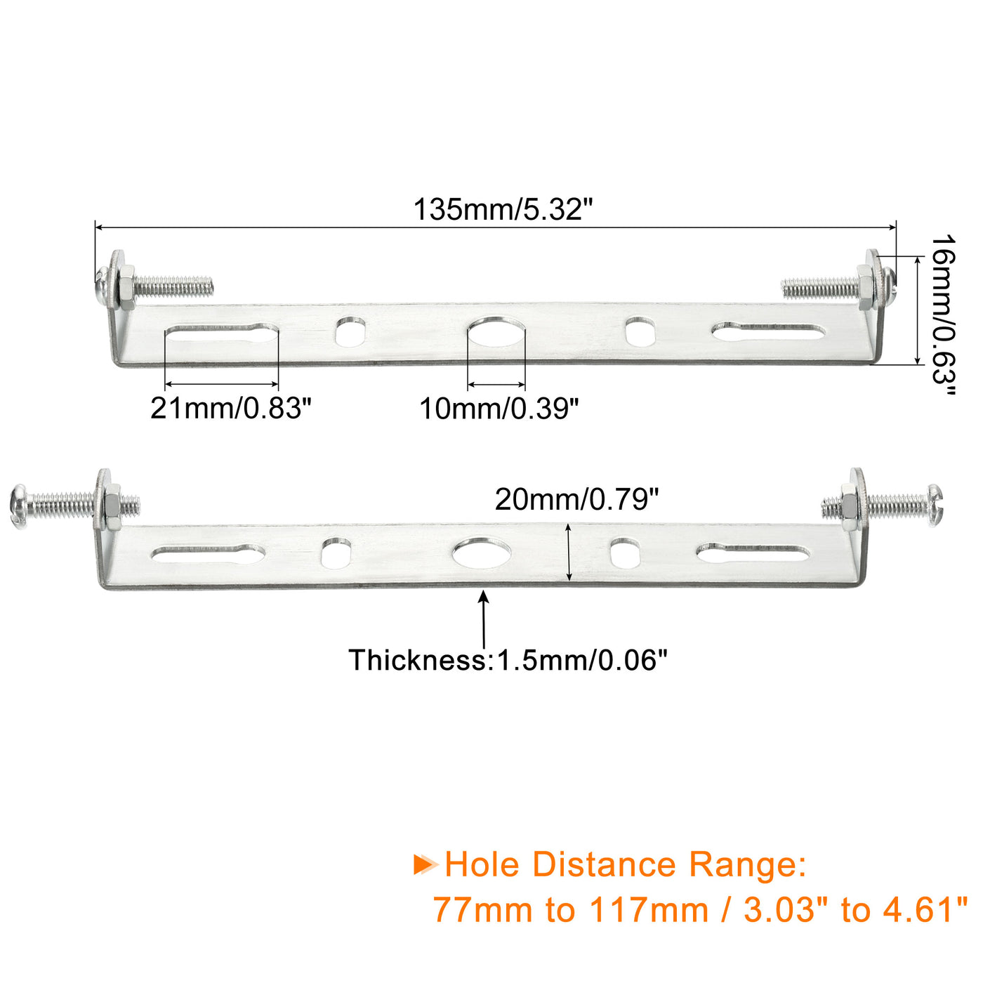 Harfington Ceiling Light Plate, 135x20x16mm Lighting Fixture Mounting Bracket for Home Office Chandelier, 2 Set