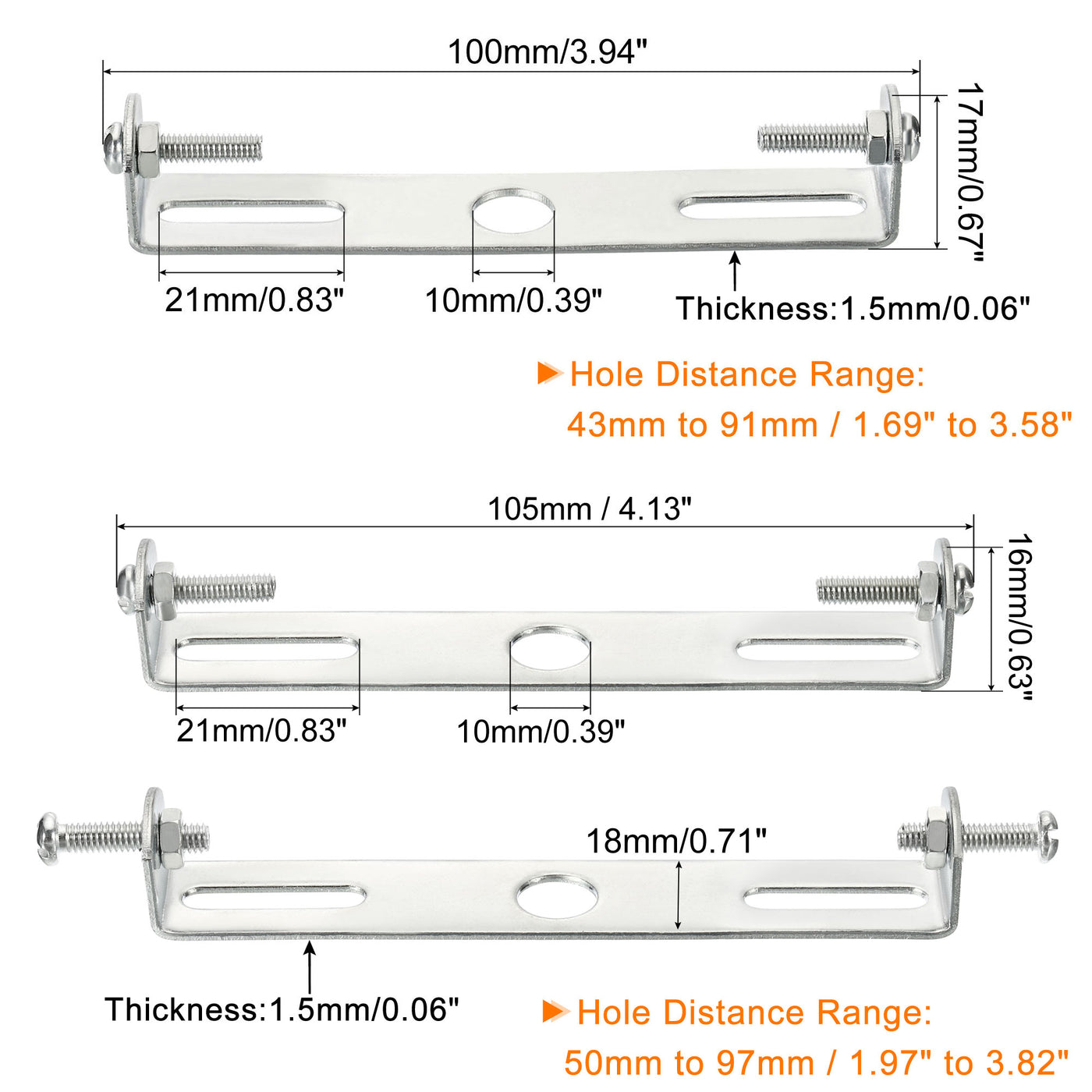 Harfington Ceiling Light Plate, 100mm 105mm Lighting Fixture Mounting Bracket Light Crossbar for Home Office Chandelier, Pack of 4