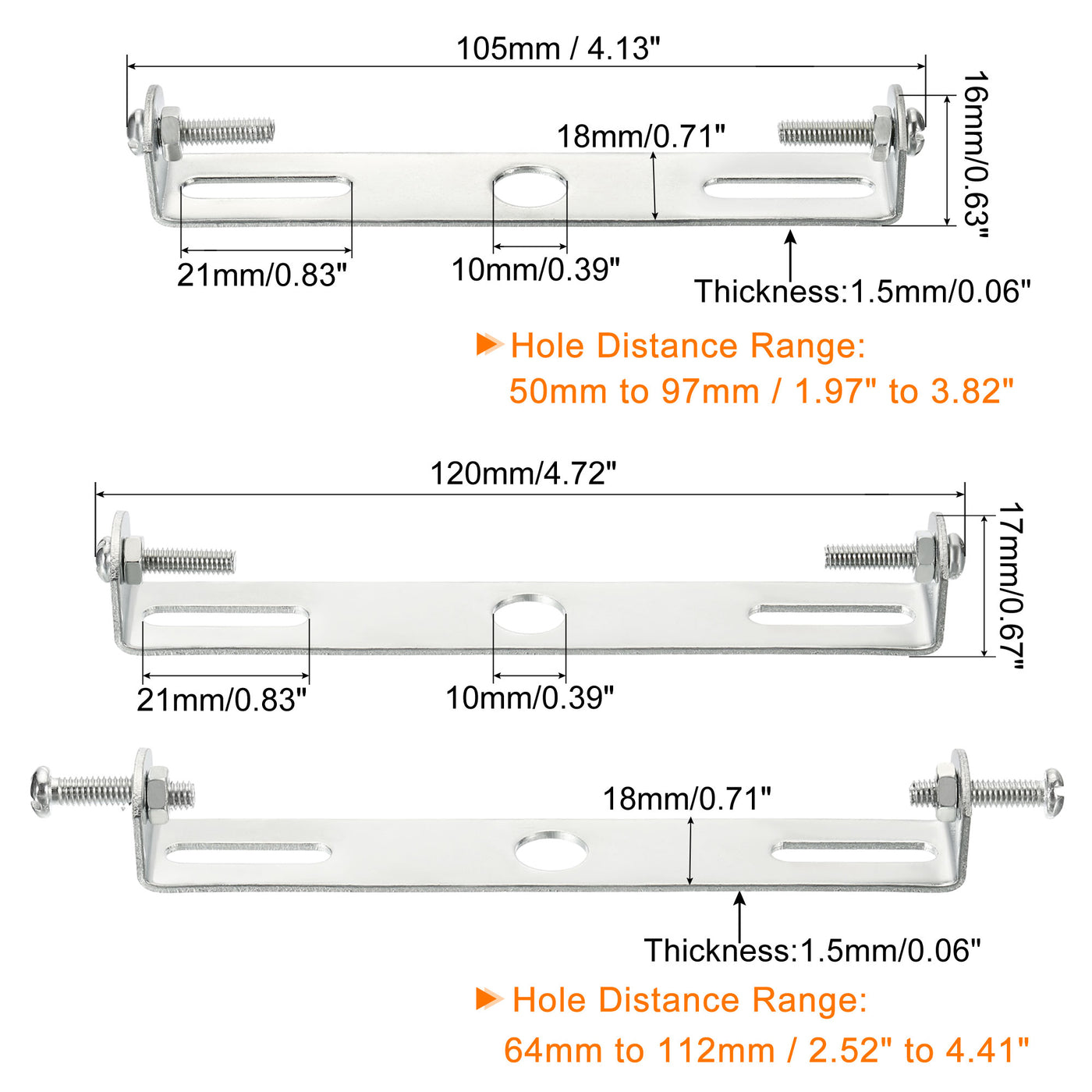 Harfington Ceiling Light Plate, 105mm 120mm Lighting Fixture Mounting Bracket Light Crossbar for Home Office Chandelier, Pack of 4