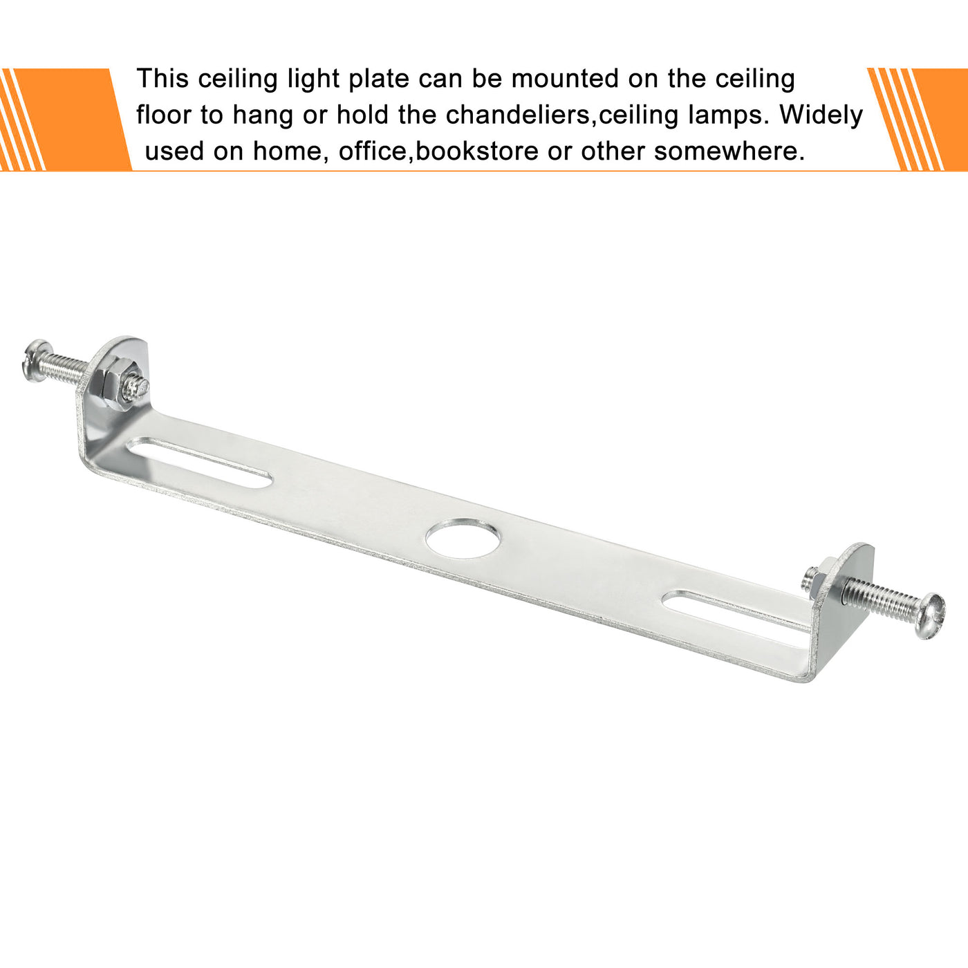 Harfington Ceiling Light Plate, 105mm 120mm Lighting Fixture Mounting Bracket Light Crossbar for Home Office Chandelier, Pack of 4