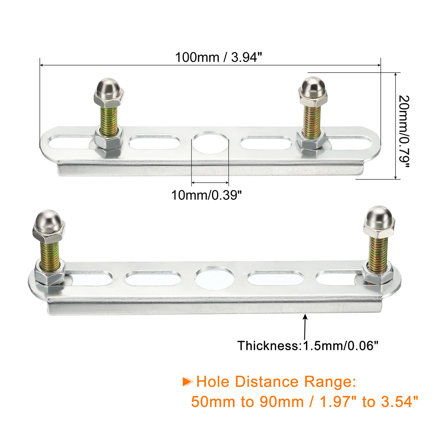 Harfington Ceiling Light Plate, 100x20x5.7mm Lighting Fixture Mounting Bracket for Home Office Chandelier, 2 Set