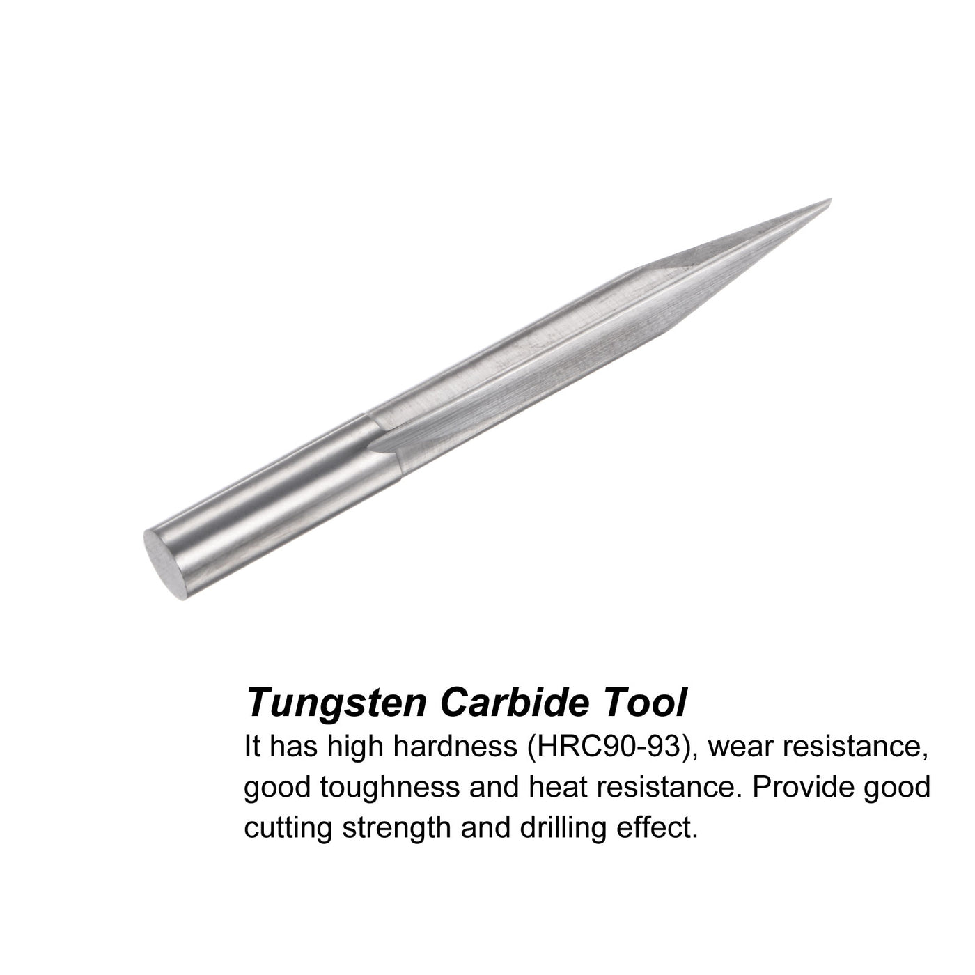 uxcell Uxcell 1mm Tip 20 Degree 60mm Length Carbide Tapered Wood Engraving CNC Router Bit