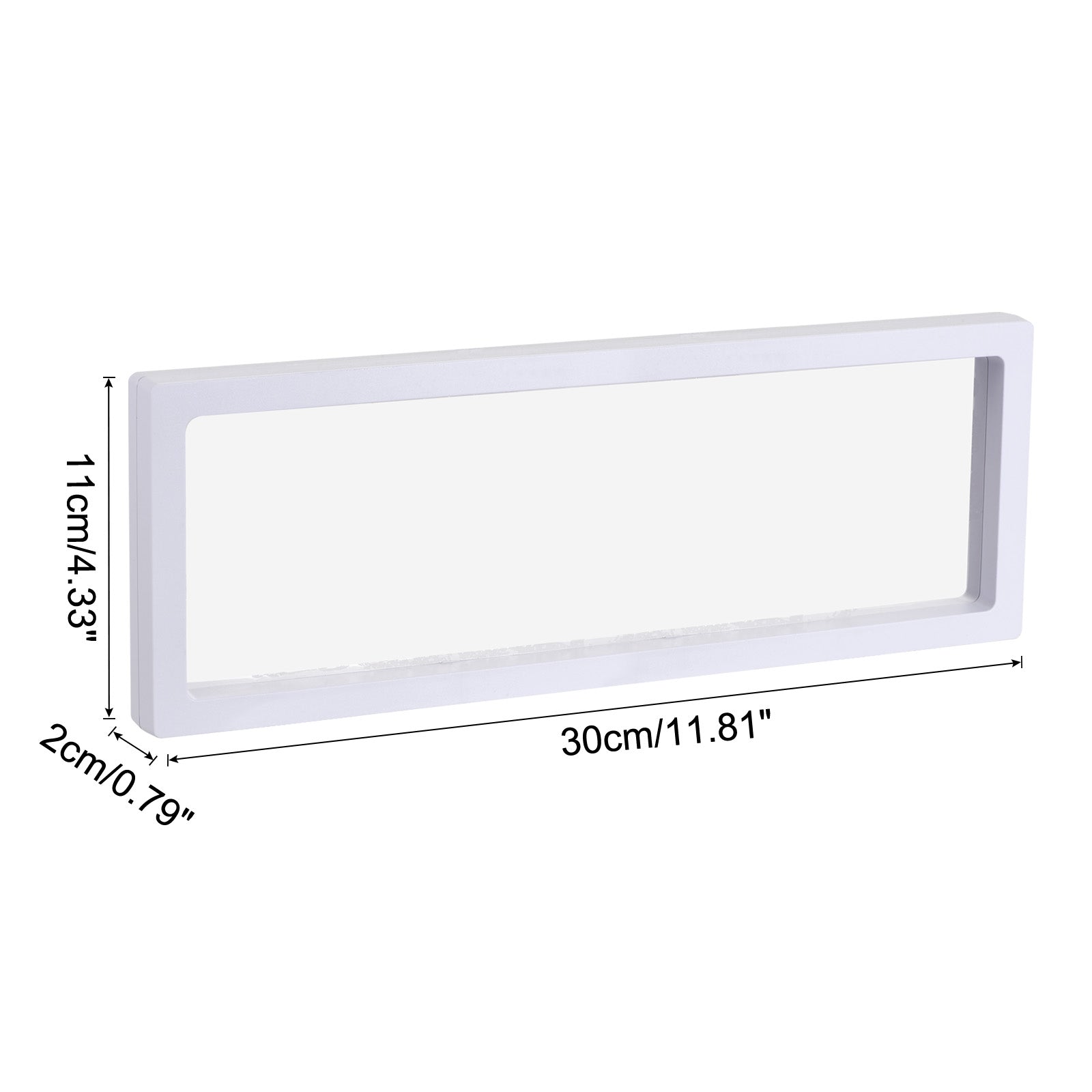 Floating Thin Film Display Box, Abs Frame Case 30cm X 11cm X 2cm White 