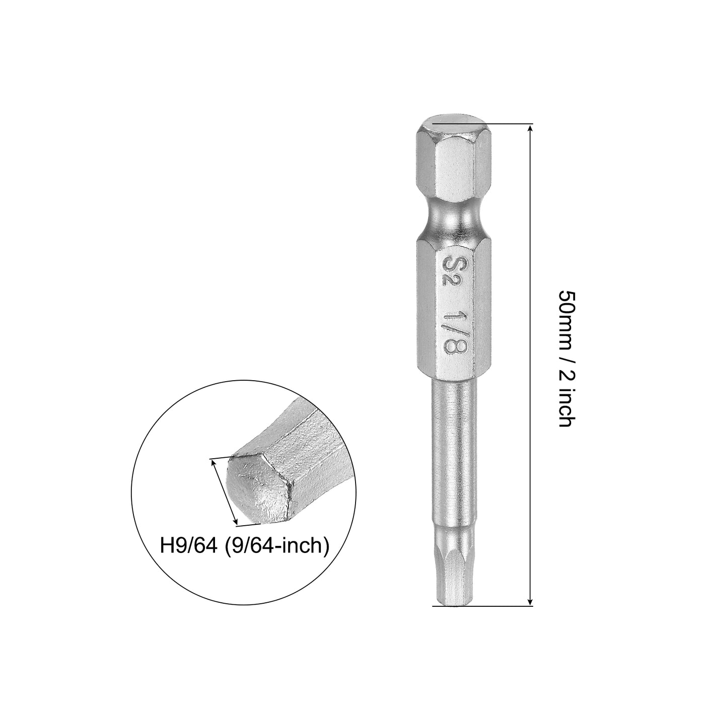 Harfington Magnetischer Sechskantschraubendreherbit mit Sechskantschaft, S2-Stahl