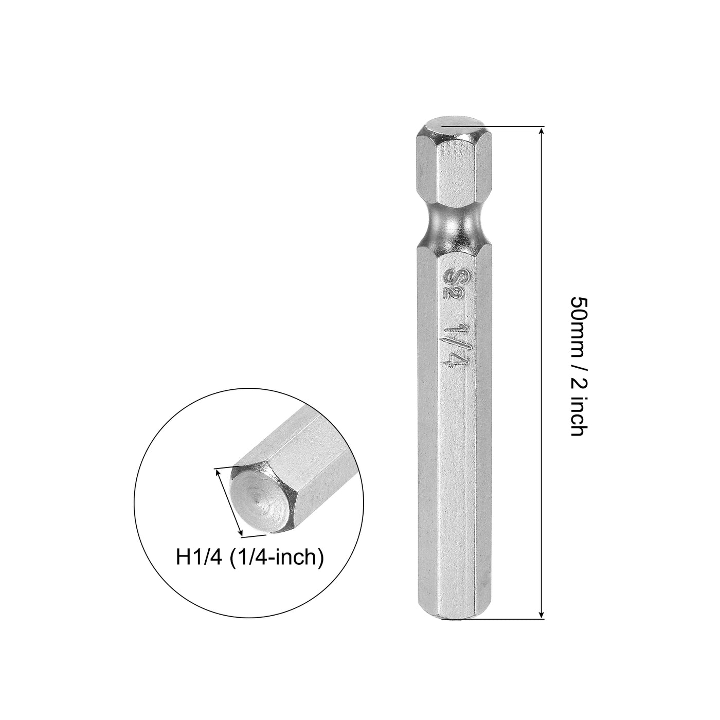 Harfington Magnetischer Sechskantschraubendreherbit mit Sechskantschaft, S2-Stahl