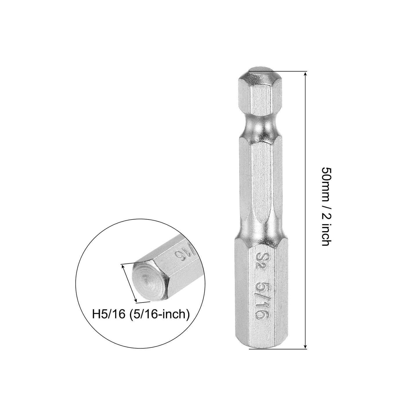 Harfington Magnetischer Sechskantschraubendreherbit mit Sechskantschaft, S2-Stahl