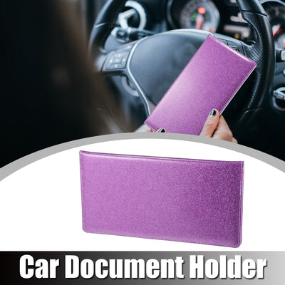 Harfington 9.45" Bling Car Registration and Insurance Holder Organizer Storage Card Holder Faux Leather Car Document Holder for Driving Licence Cards