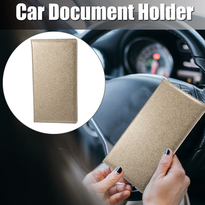 Harfington 9.45" Bling Car Registration and Insurance Holder Organizer Storage Card Holder Faux Leather Car Document Holder for Driving Licence Cards