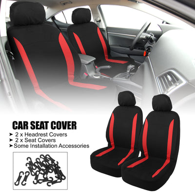 Harfington 4pcs Universal Interior Car Seat Covers Head Rest Cover Washable Flat Padding Polyester Sponge Car Seat Covers Fit for Cars Trucks and SUVs