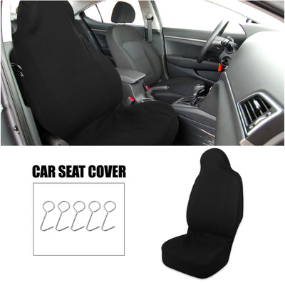 Harfington Front Seat Covers Protector Polyester Seat Cover Protector Pad Universal for Car Truck SUV Black