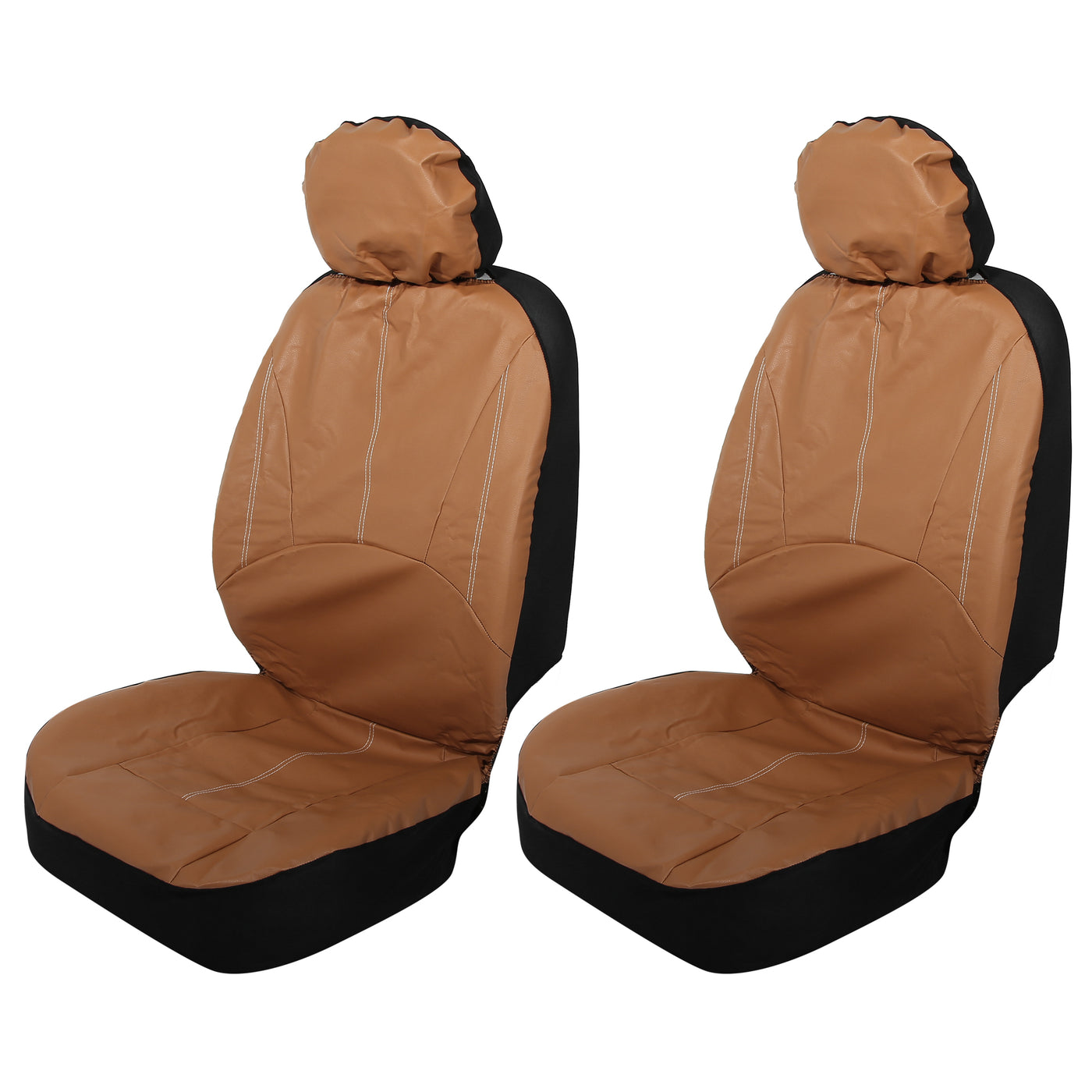 X AUTOHAUX 4pcs Front Seat Covers Protector PU Leather Seat Cover Protector Pad Universal for Car Truck SUV