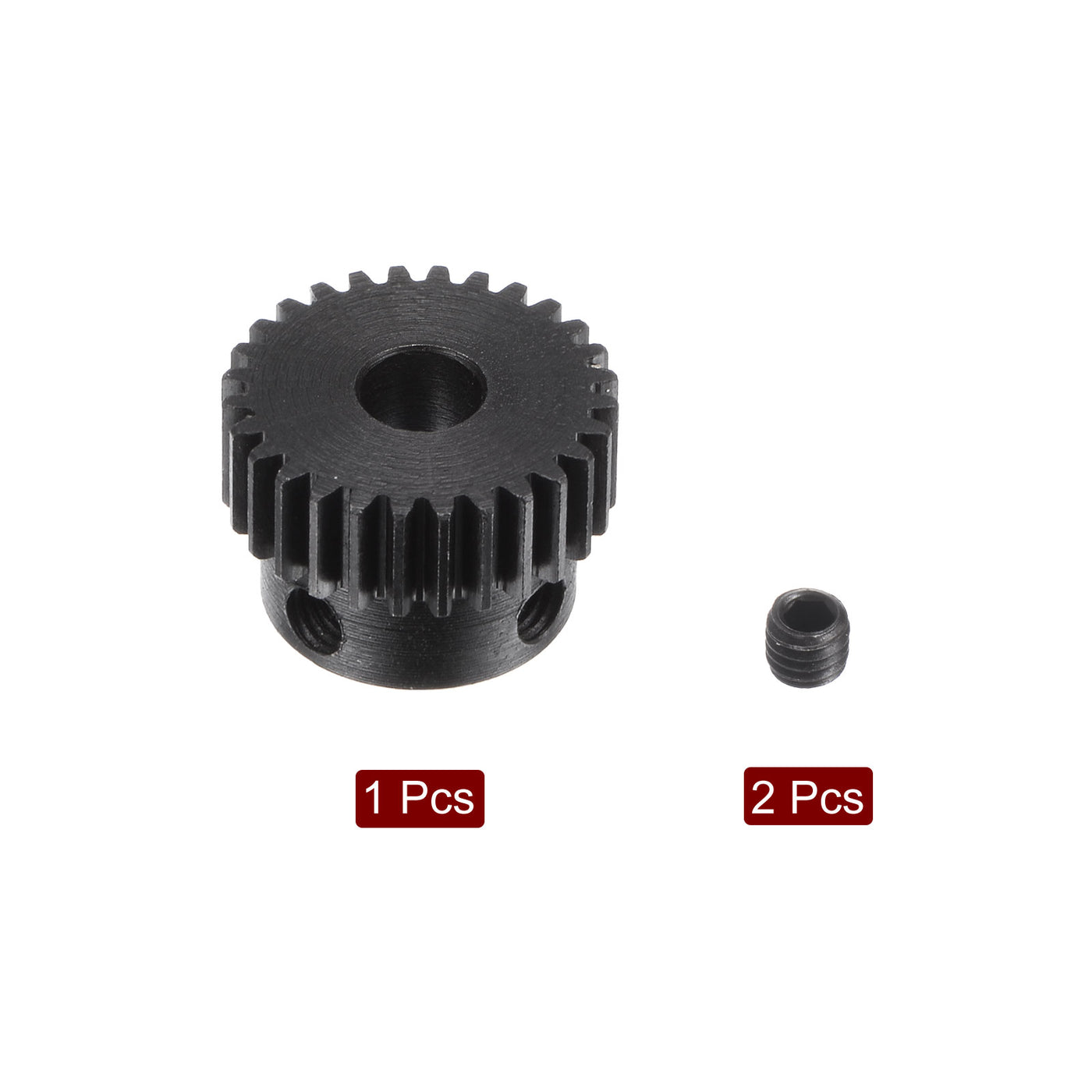 uxcell Uxcell 0.5 Mod 28T 4mm Bore 15mm Outer Dia 45# Carbon Steel Motor Pinion Gear Set