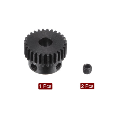 Harfington Uxcell 0.5 Mod 28T 4mm Bore 15mm Outer Dia 45# Carbon Steel Motor Pinion Gear Set