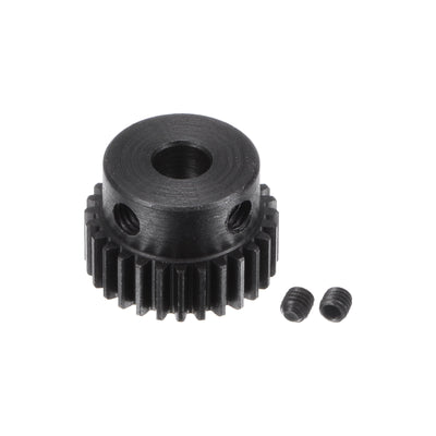 Harfington Uxcell 0.5 Mod 28T 4mm Bore 15mm Outer Dia 45# Carbon Steel Motor Pinion Gear Set