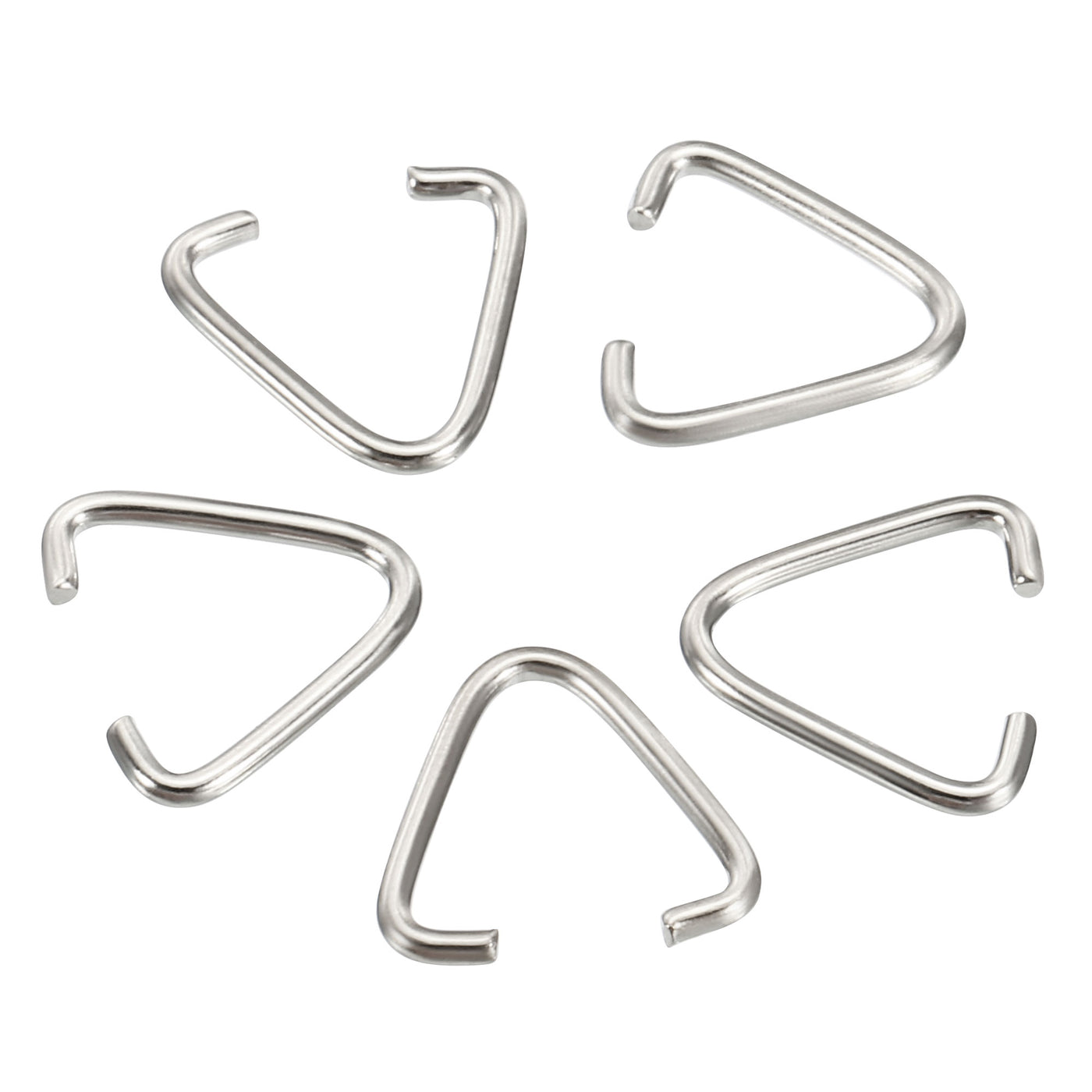 Harfington 150pcs Triangle Open Jump Ring 16x15x1.5mm Pinch Connector Clip Chain Connection