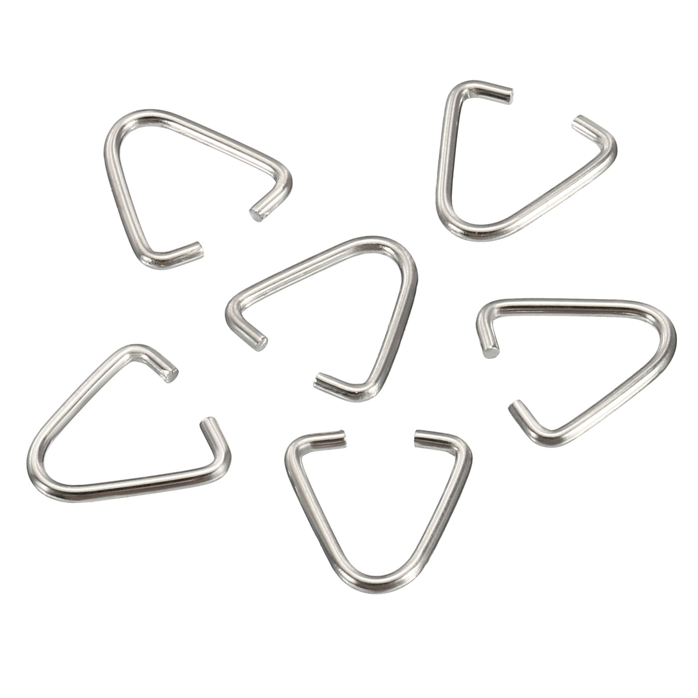 Harfington 150pcs Triangle Open Jump Ring 16x15x1.5mm Pinch Connector Clip Chain Connection